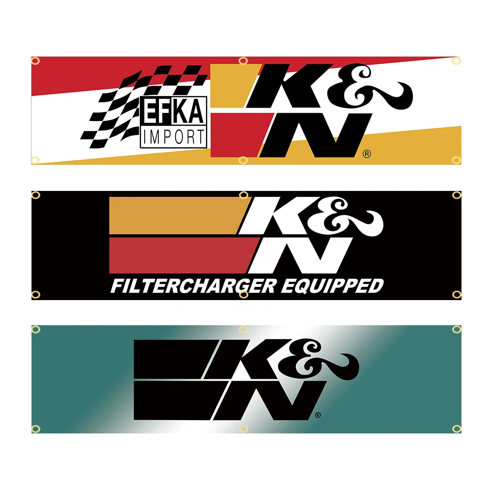 K&Ns Polyester Printed Racing Car Flag Banner Auto Parts Engineering Decoration Tapestry 45x180cm 60x240cm for Car Enthusiasts