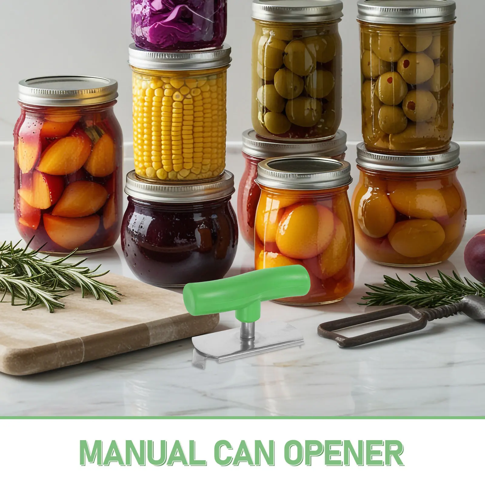 Jar Bottle Opener Stainless Steel Adjustable Grip Lid Can Opener Manual for Seniors Kitchen Accessories Kitchen Accessories