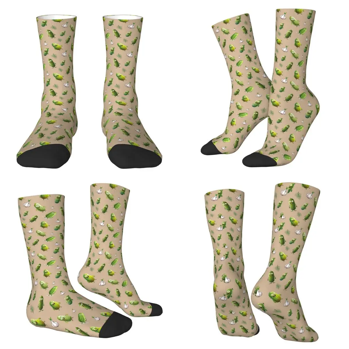 

Забавные носки с принтом огурцов, в стиле Харадзюку, впитывающие пот, всесезонные, для мужчин и женщин, подарки на День святого Валентина