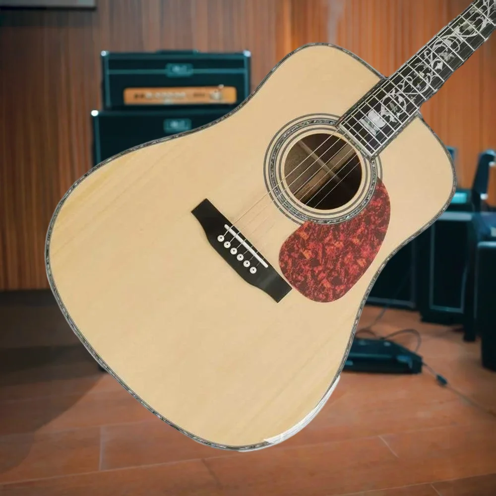D45 Series 41 Inch  Acoustic Guitar Picea Asperata Body Shape Special Offer Solid Top Luxury Abalone Shell Inlay
