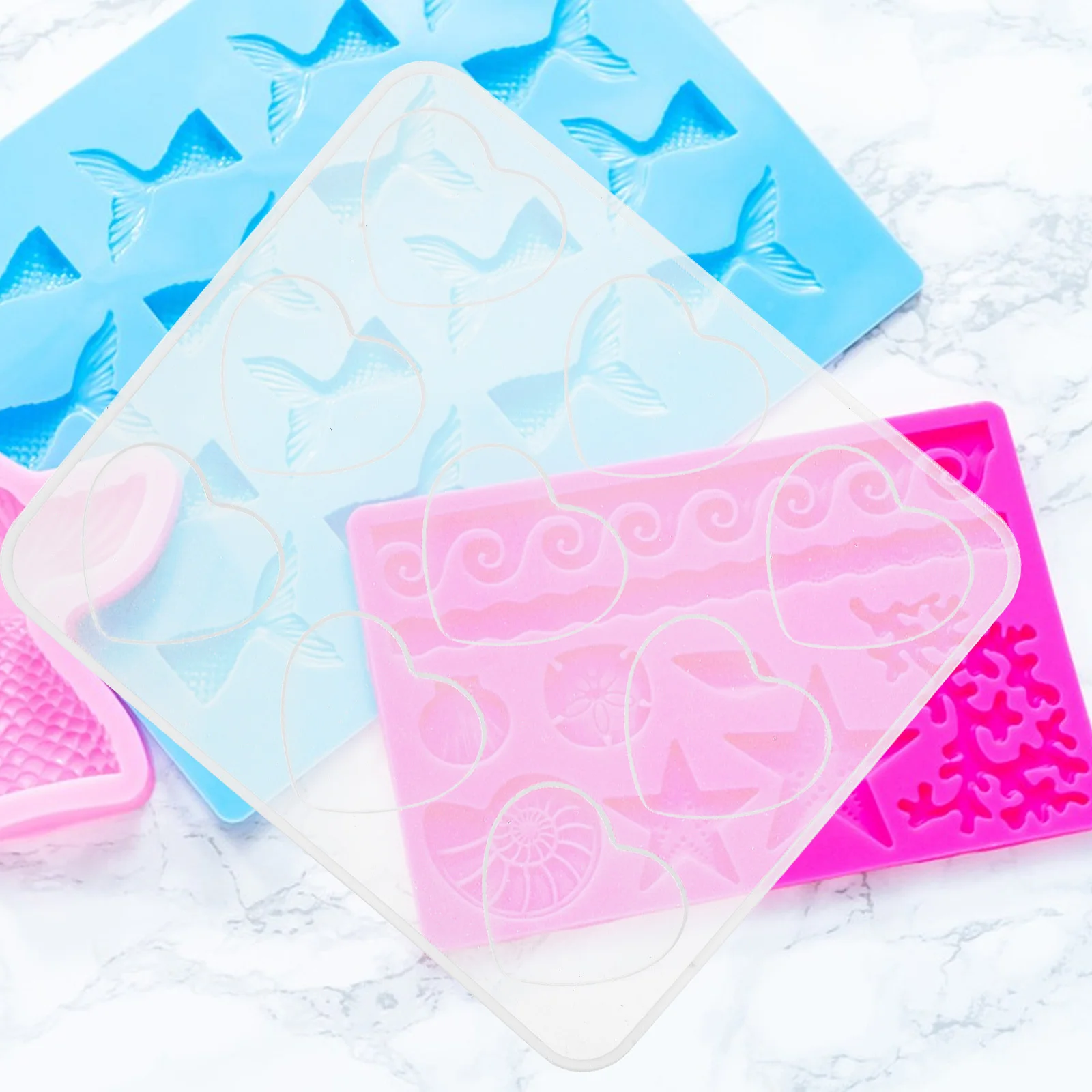 

Heart Silicone Mold 9 Cavities DIY Jewelry Making Mold Pendant Keychain Earring Casting Supplies Durable Heart Molds Silicone