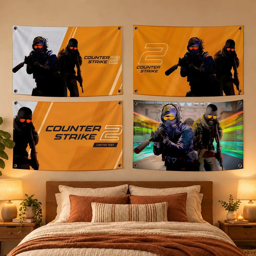 Game C-Counter-Strike 2 Flags Soft Skin-friendly Durable Tapestry Outdoor Party Home Living Room Bedroom Decoration