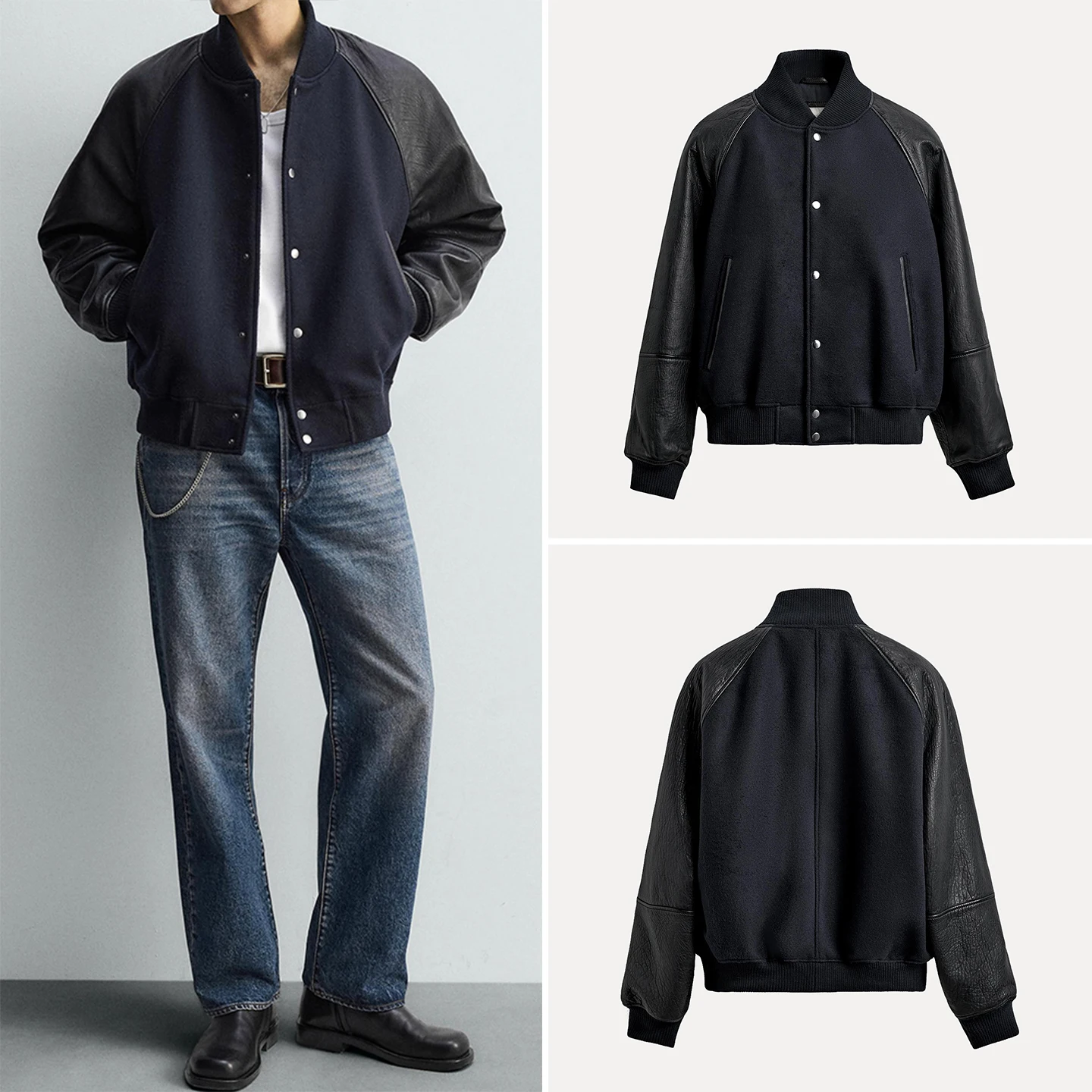 

Slim Fit Pilot Jaet 202, осенняя новинка Sle, повседневная простая мужская одежда Z Stand Edition, длинный воротник-стойка