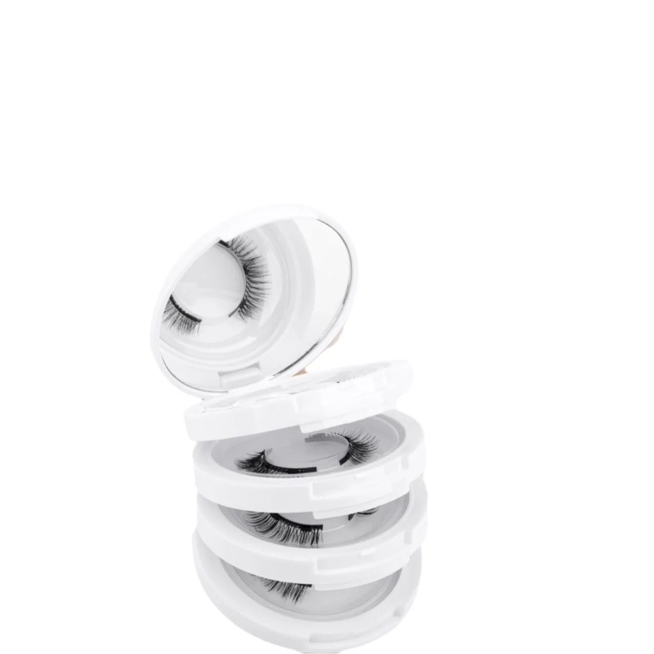 Heißverkauftes 4-Paar magnetisches Wimpern-Set, falsche Wimpern, natürliche, grenzüberschreitende, dicke, wiederverwendbare Wimpern mit Clip