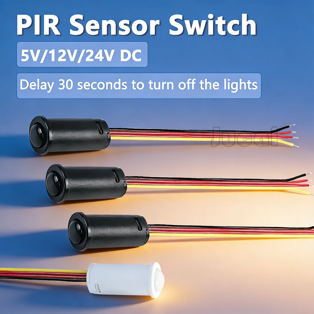 5V12V PIR Infrarot-Bewegungsschalter Automatischer Schalter PIR-Sensor-Detektor Licht LED Infrarotschalter Empfindliche Sensorik Zeitverzögerung 30S