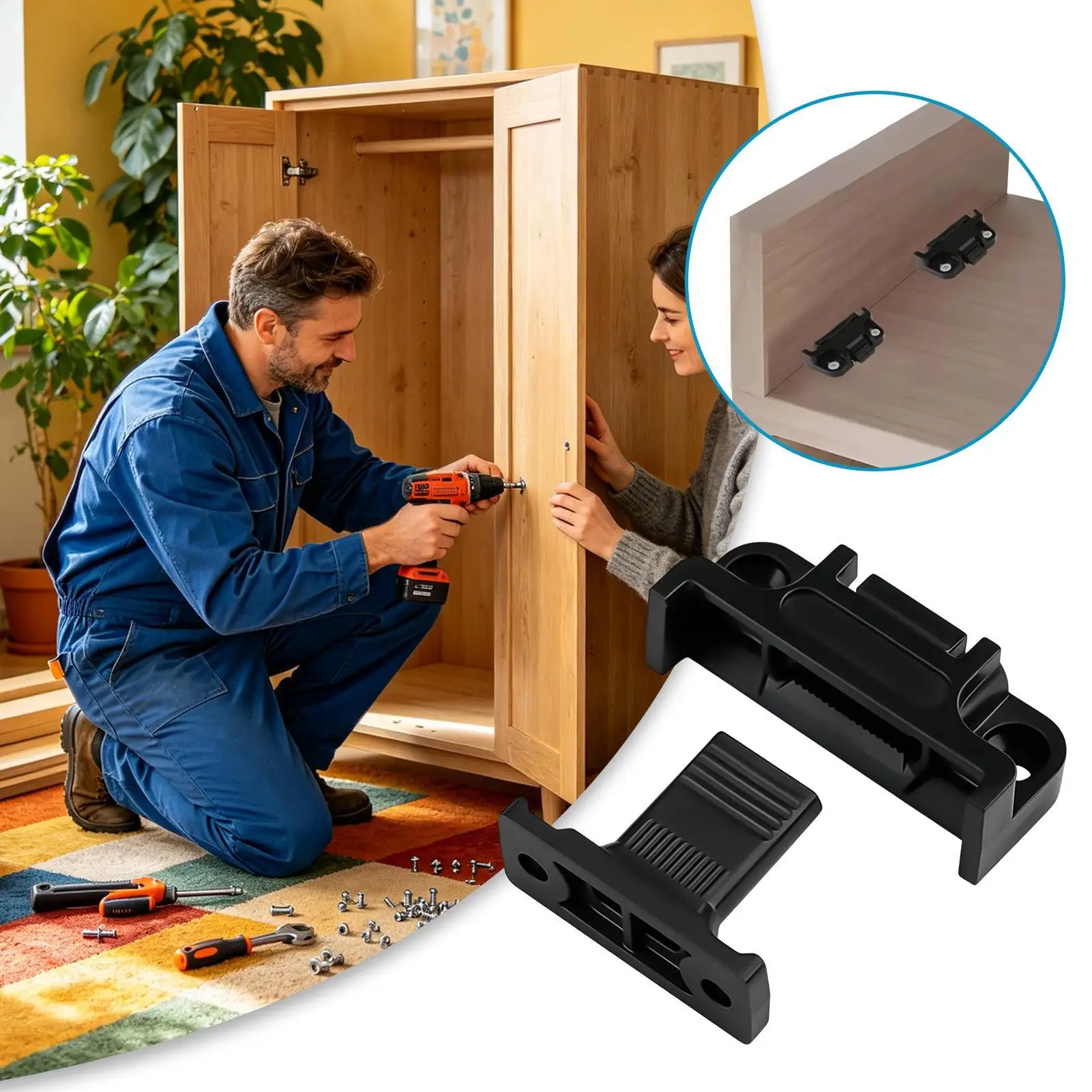 Roman Column Connector 10 Pieces Detachable Adjustable Quick Release Furniture Clip For Wardrobe Kitchen Cabinet Bathroom Vanity