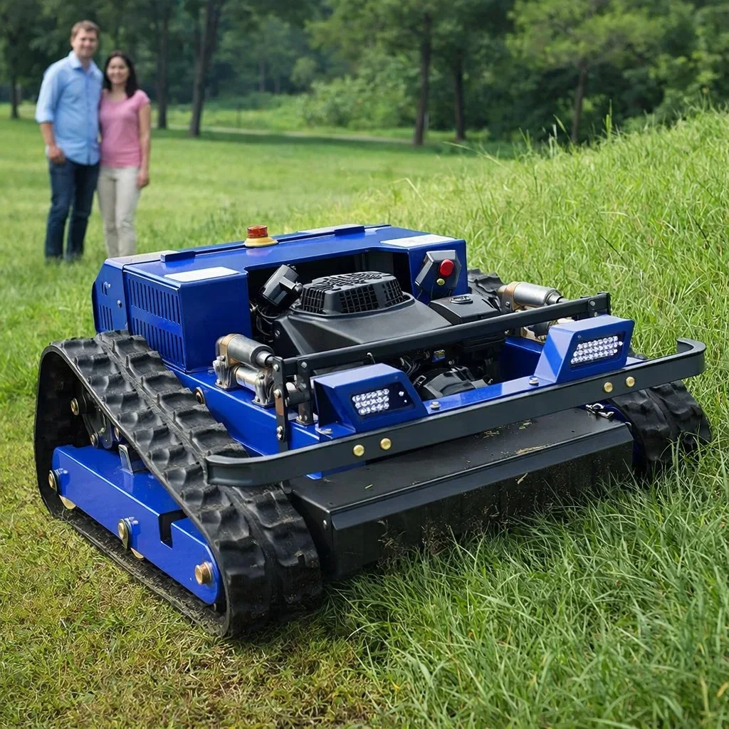 

Customized Tracked Smart Wireless Lawn Mower 4-Stroke Engine Family Helper All Terrain For Forest Lawn