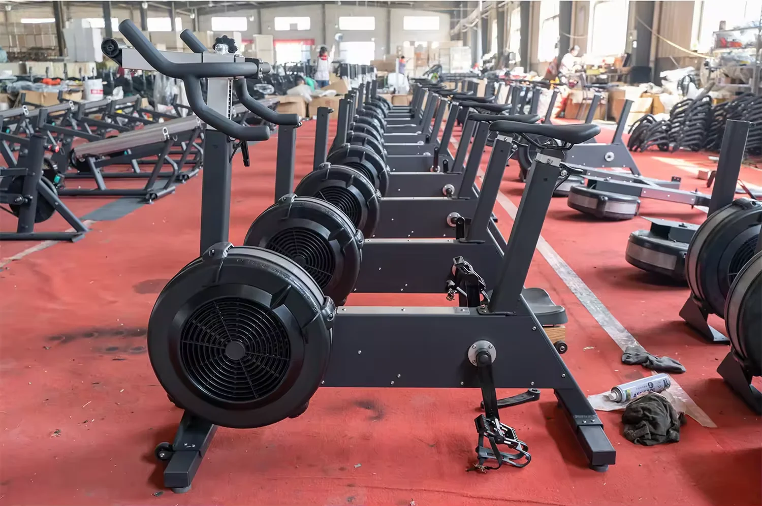 Heimtrainer aufrecht Airbike Indoor Fan Radfahren stationäres Fahrrad Fitness geräte Übung Airbike