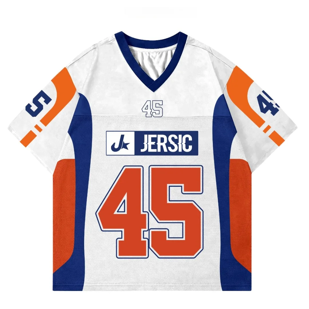 25-26 Retro Jersey America Rugby Style No.45 Men Women V-Neck T-Shirts Breathable Quick-drying Casual Comfy Stylish Plus Size