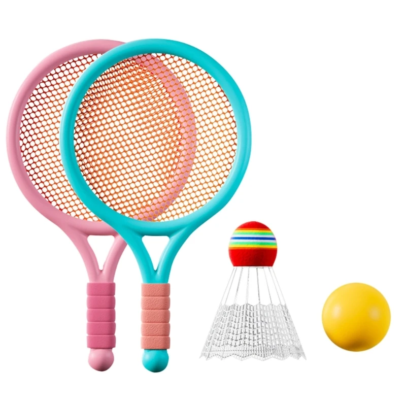 Kids Badminton Rackets Set Lightweight Children Tennis Badminton Toy Children Tennis Racquets with Balls for Family Game