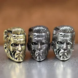 Robot wojownik nóż mosiężny koraliki EDC odkryty DIY Paracord tkane smycz zawieszki akcesoria gorący charakter filmowy głowy rzeźby