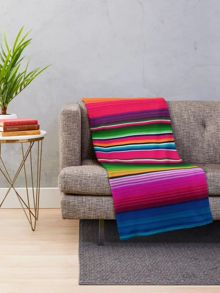 Mexican Blanket Striped Fiesta Serape Throw Blanket Bed Fashionable Blanket Decorative Throw Blanket Thermal Blankets For Travel