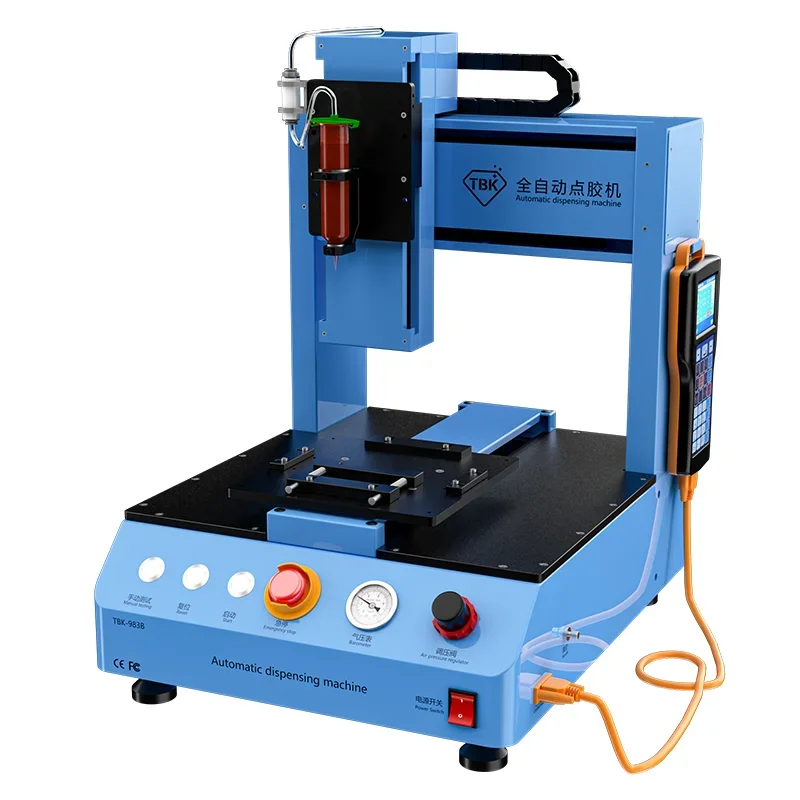 TBK 983B Fully Automatic Desktop Glue Dispensing Machine High Precise Valve Glue Speed Adjustle for Repair Mobile Phone