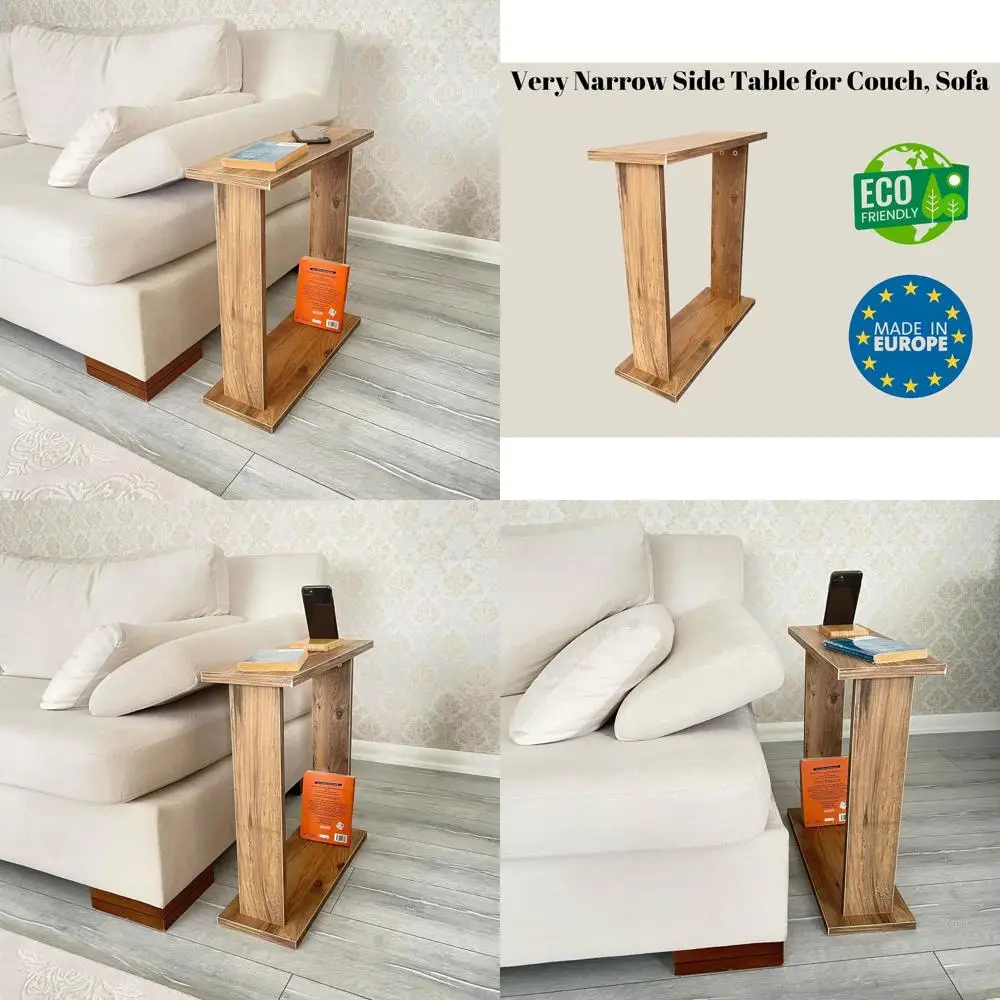 

Компактный приставной столик для небольших жилых помещений, идеально подходит для стульев, кресел-реклайнеров и кресел с подлокотниками, натуральная отделка для напитков