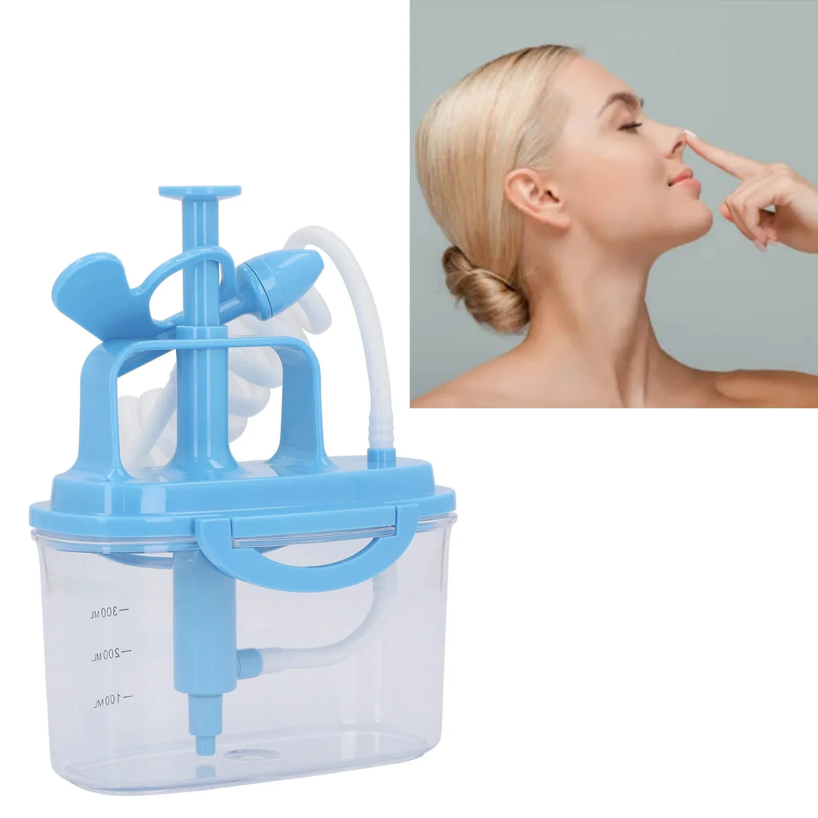 Schmerzfreie Nasendusche mit Salzpäckchen, Sinusspülsystem für Erwachsene und Kinder, Linderung von Allergien und verstopfte Haut, tägliche Nasenpflege