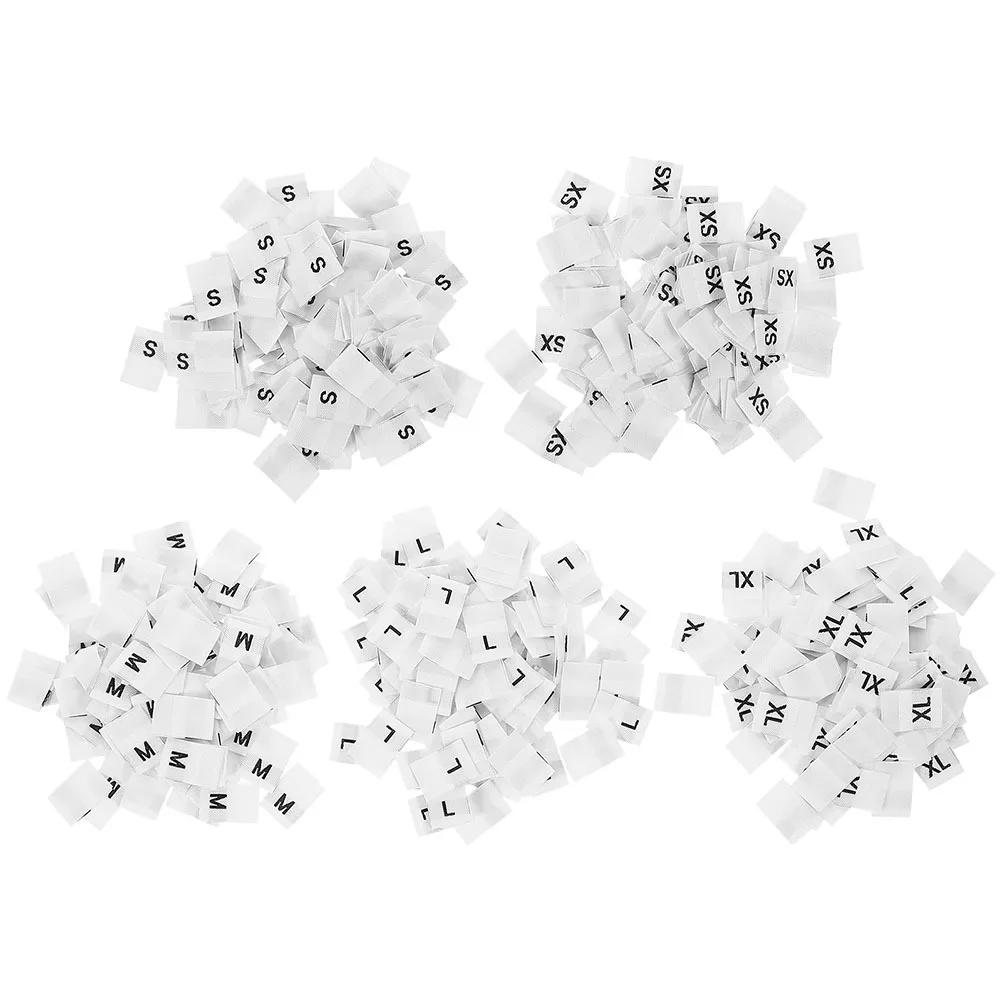 

250 шт., этикетки с размерами одежды, швейные бирки, этикетки для одежды, тканевые этикетки, маленькие моющиеся размеры, бирки для инвентаря, бирки для одежды