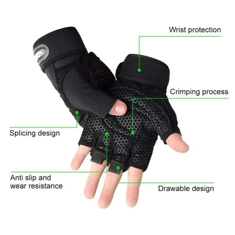 Men\'s Cycling Gloves Non-slip Breathable Gym Weightlifting Half-finger Gloves Women\'s Yoga Gloves For Outdoor Cycling Fishing