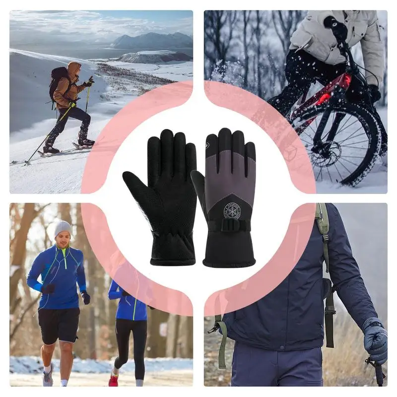 Snowboarding Gloves Multifunctional Touchscreen Snow Gloves Women And Men Warm Waterproof Winter Gloves For Ski Hiking Running