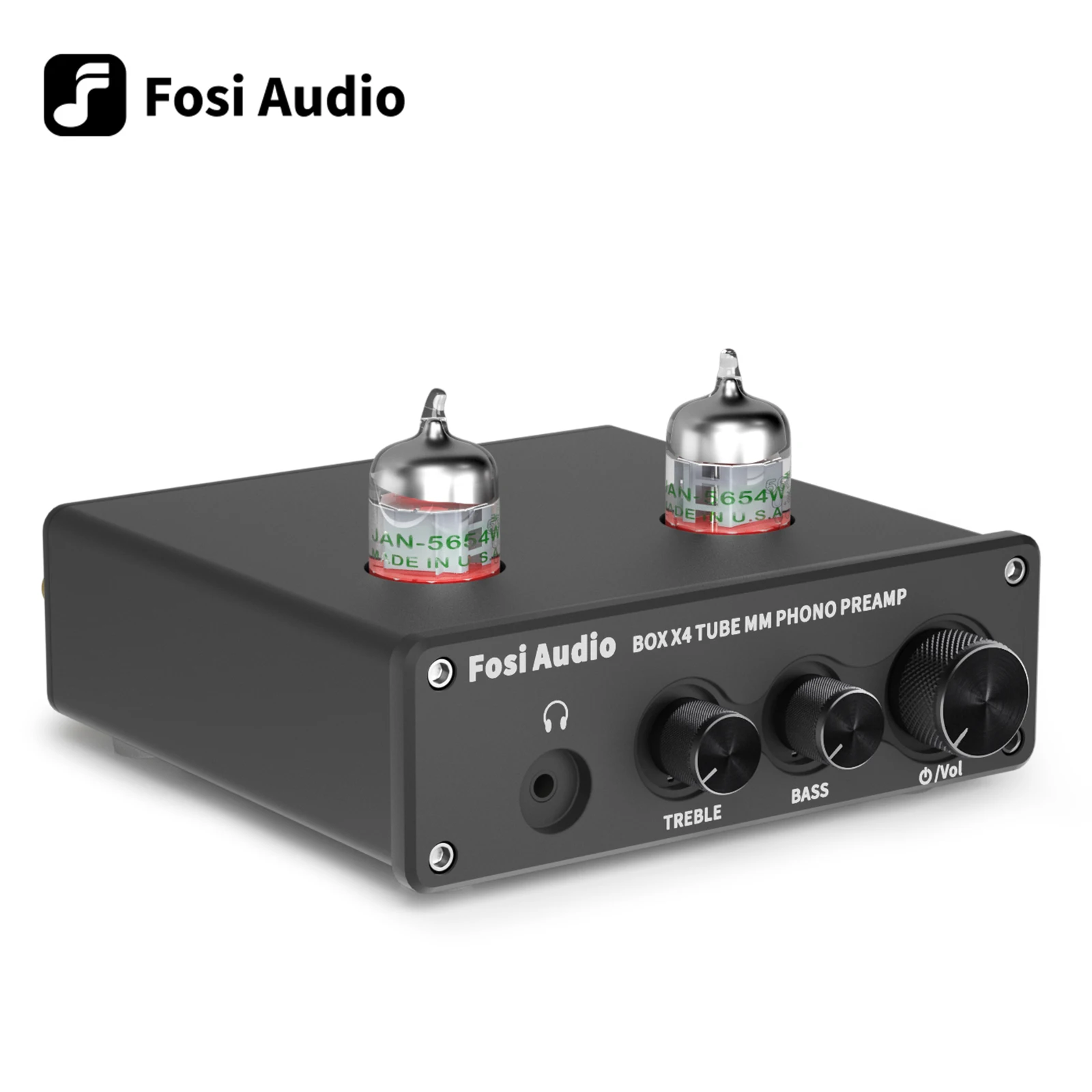 Fosi Audio Phono Preamp for Turntable Phonograph Preamplifier With 5654W Vacuum Tube Amplifier HiFi BOX X4 