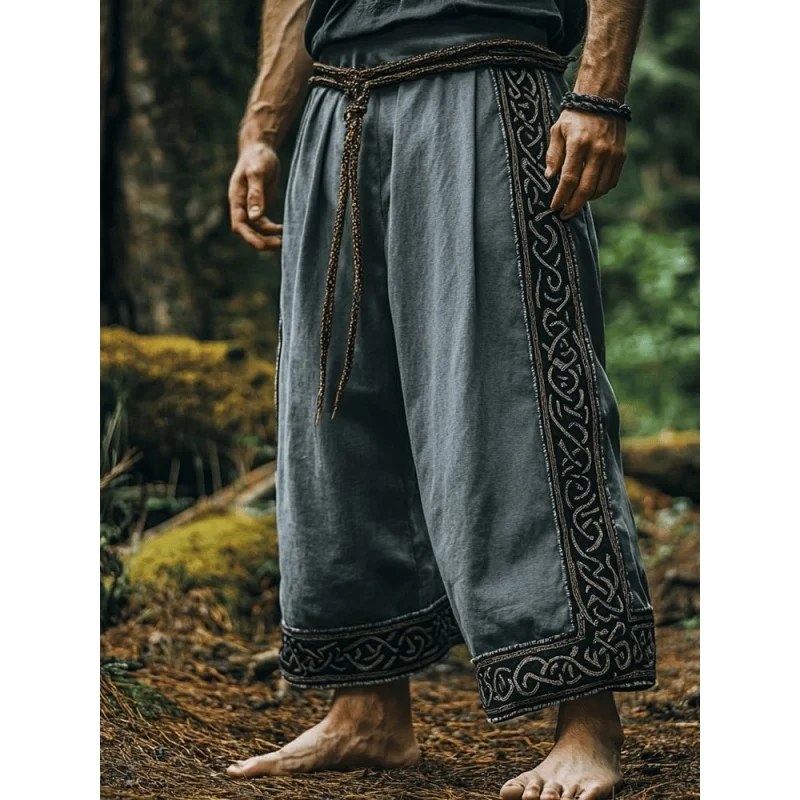 سراويل كاجوال مطبوعة ثلاثية الأبعاد من Viking Bear للرجال، سراويل مستقيمة برباط، سراويل شاطئ صيفية #3