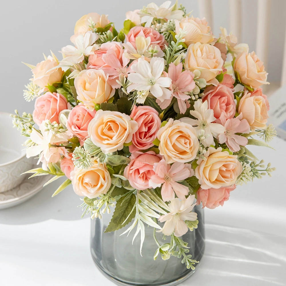 

Artificial Flowers Embroidered Balls Wedding Wreath Home Room Table Festival Decora Bridal Bouquets Outdoor Yard DIY Gifts Props