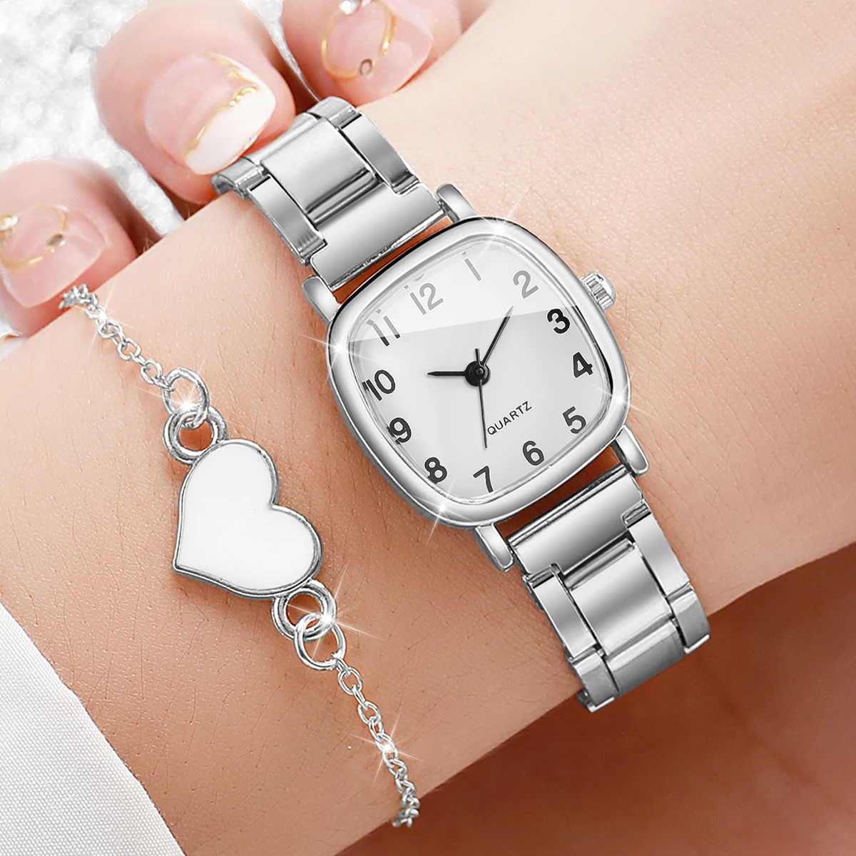 2/4PCS Ladies' watches, female niche, high-end, steel strip, casual fashion, ladies' watches, female models