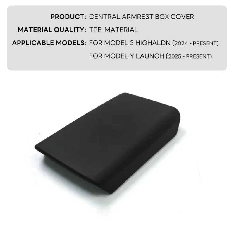 For Tesla Model Y Launch Juniper 2025 Model 3 Highland 2024 TPE Soft Case Center Console Arm Rest Lid Armrest Cover Accessories