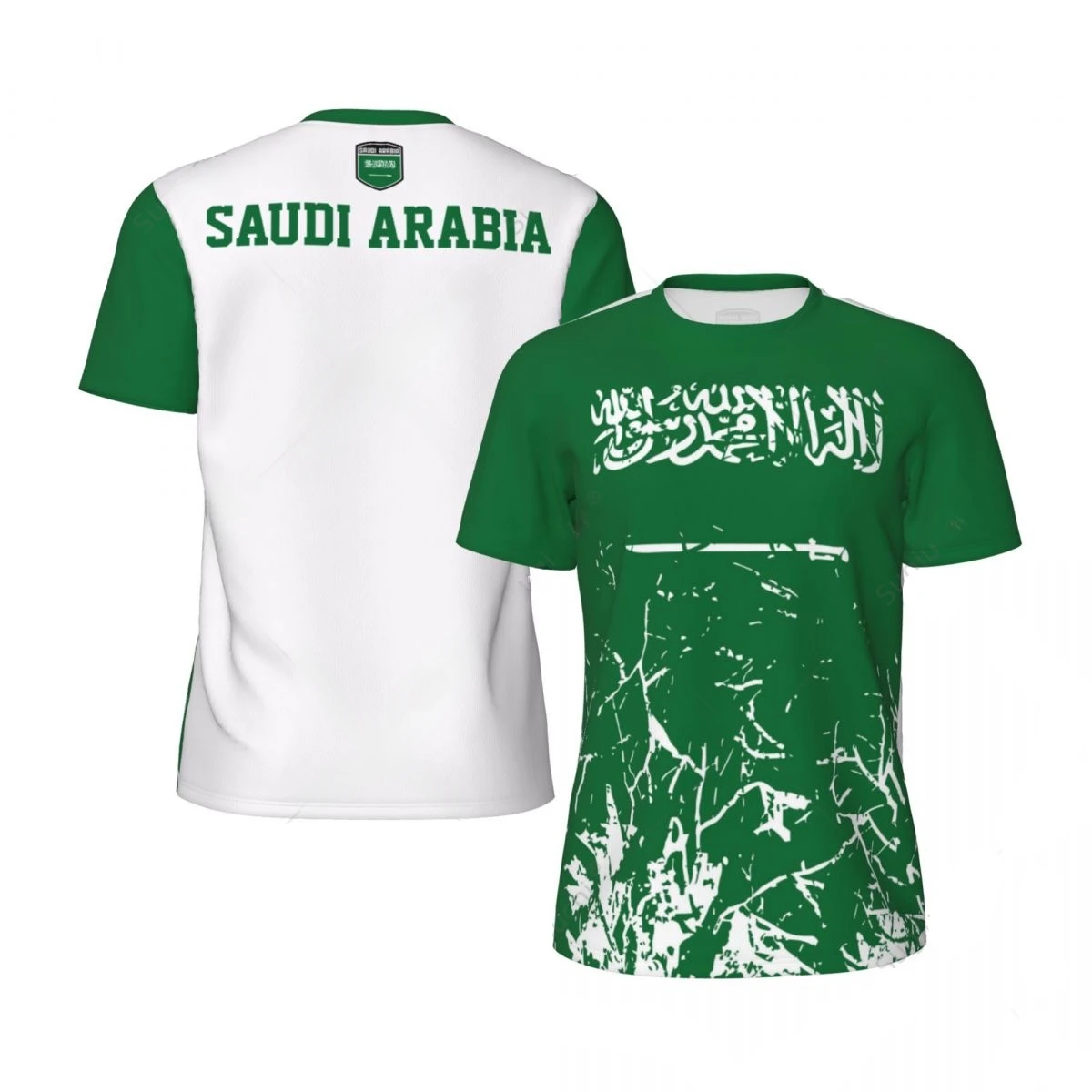 Saudi Arabia Flag T-shirt 3D Printed Men\'s and Women\'s Running Bike Sweatshirts Casual Tops Mesh Fabric Material T-shirt