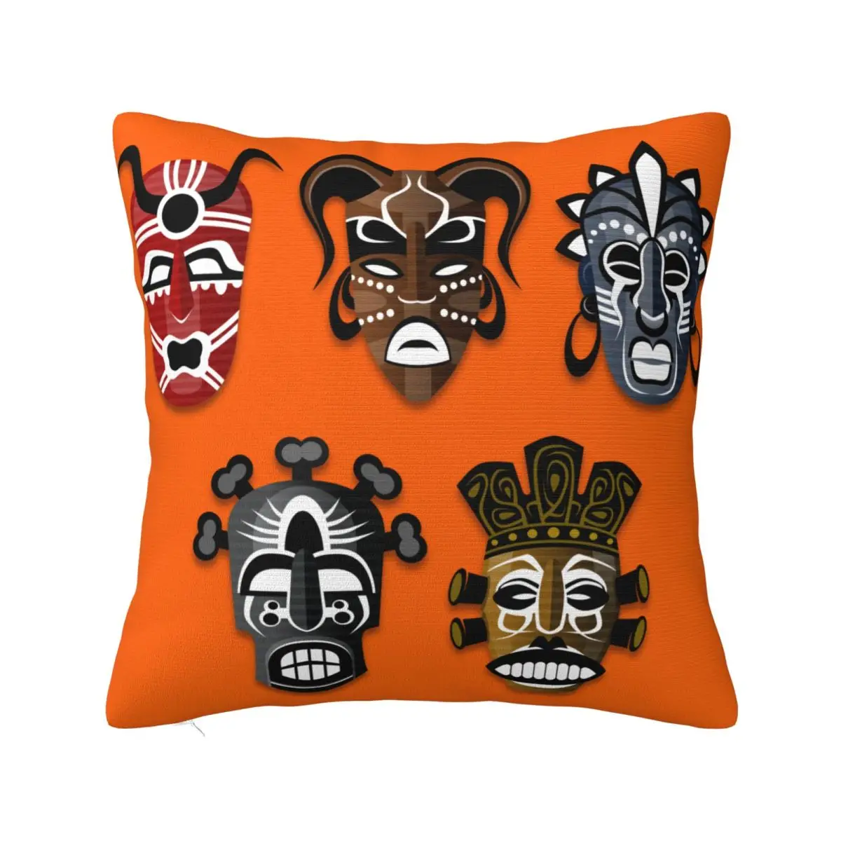 Masks Tribe Africa Culture Pillowcase Soft Polyester Cushion Cover Decor Pillow Case Cover Home Wholesale 18''