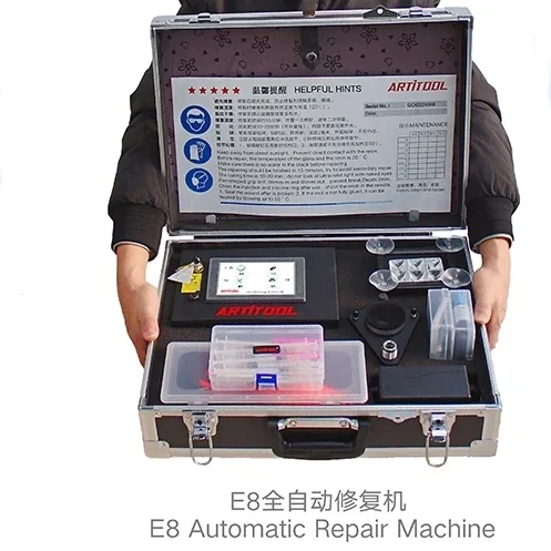 

E8 Intelligent Glass Repair Kit Auto Vacuum + Pressure + UV Cure, 3-Minute Operation for the front windshield repair