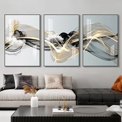 3 Nordic Luxury Ribbon Abstract Wall Art Landscape Modern Poster Print Picture Living Room Home Decorative Painting