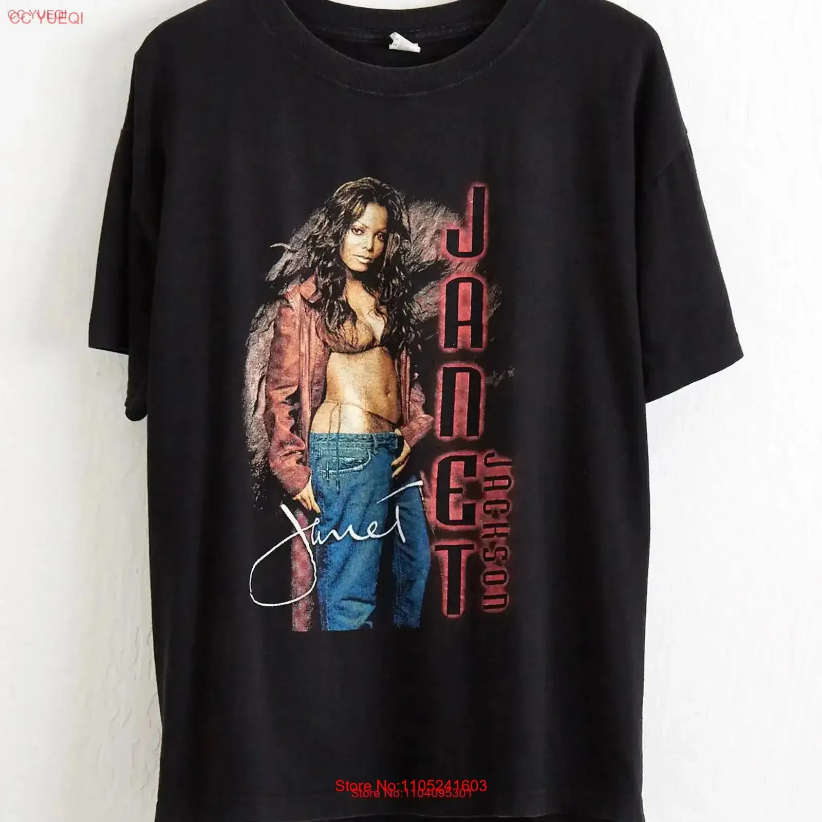 VTG 1990s Janet Jackson Concert Tour T Shirt Sz XL Extra Large All For You Black Double Sided World Rhythm Nation Michael 5