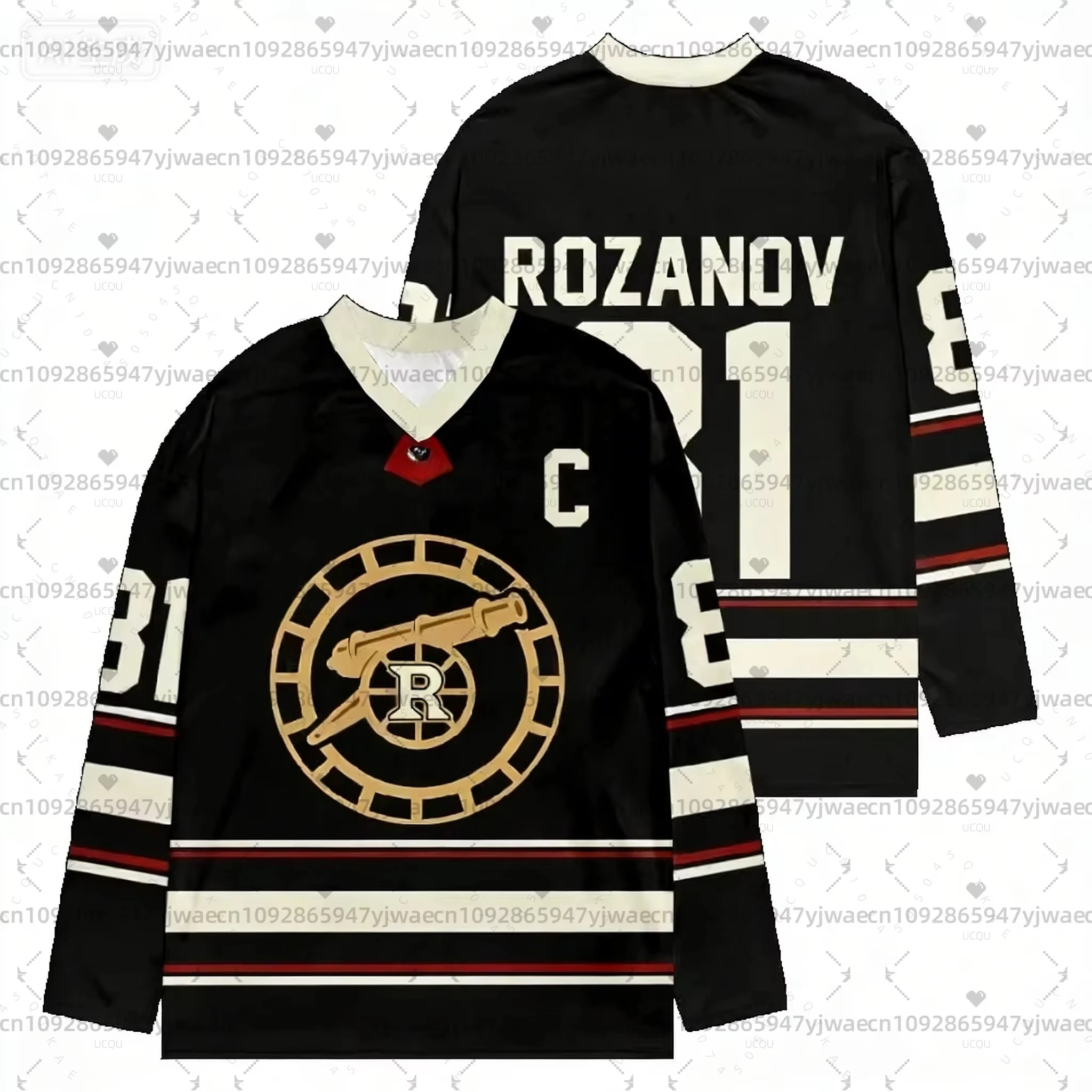 Beheiztes Rivalry Hockey Fan Style T-Shirt mit kurzen/langen Ärmeln für Herren und Damen mit Rozanov 81 Hollander 24, Sweatshirts für Erwachsene/Kinder, Oberteil – Detail 9