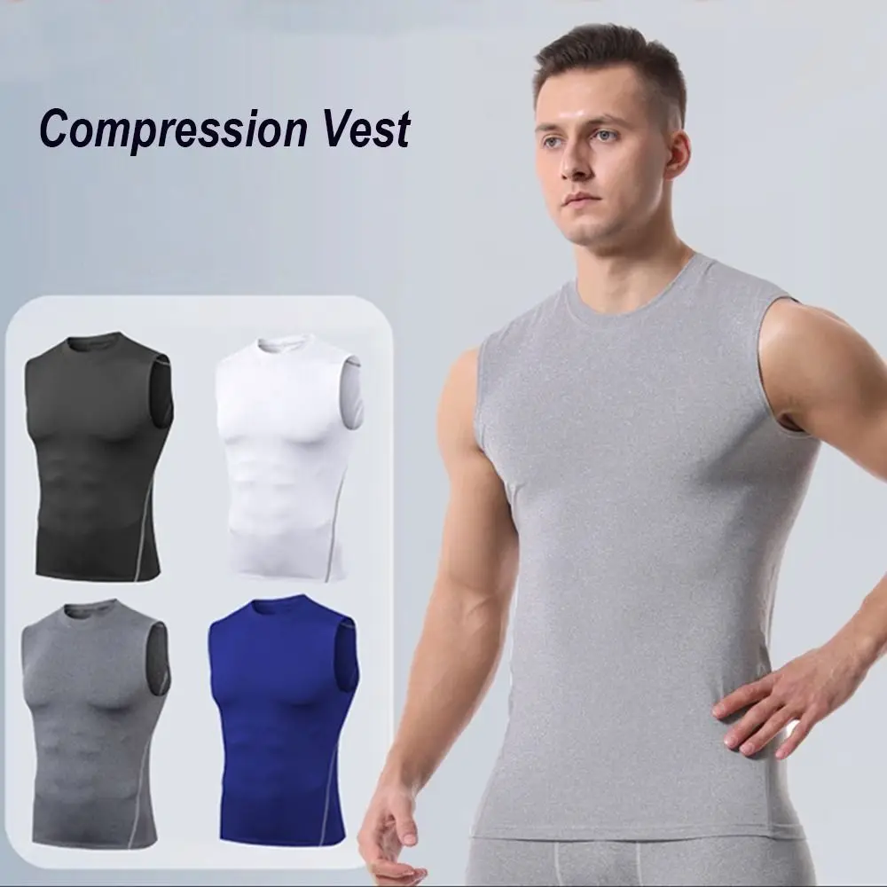 Durable Spandex Men's Shapewear Body Shaper Sleeveless Compression Vest Quick-drying Belly Control Corsets