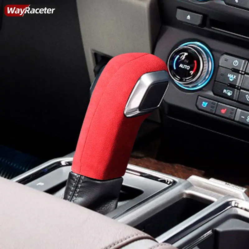 Ultrasuede Top Suede Wrapping ABS Gear Shift Knob Cover For Ford F-150 F150 13th Gen  2015-2020 Raptor Accessories