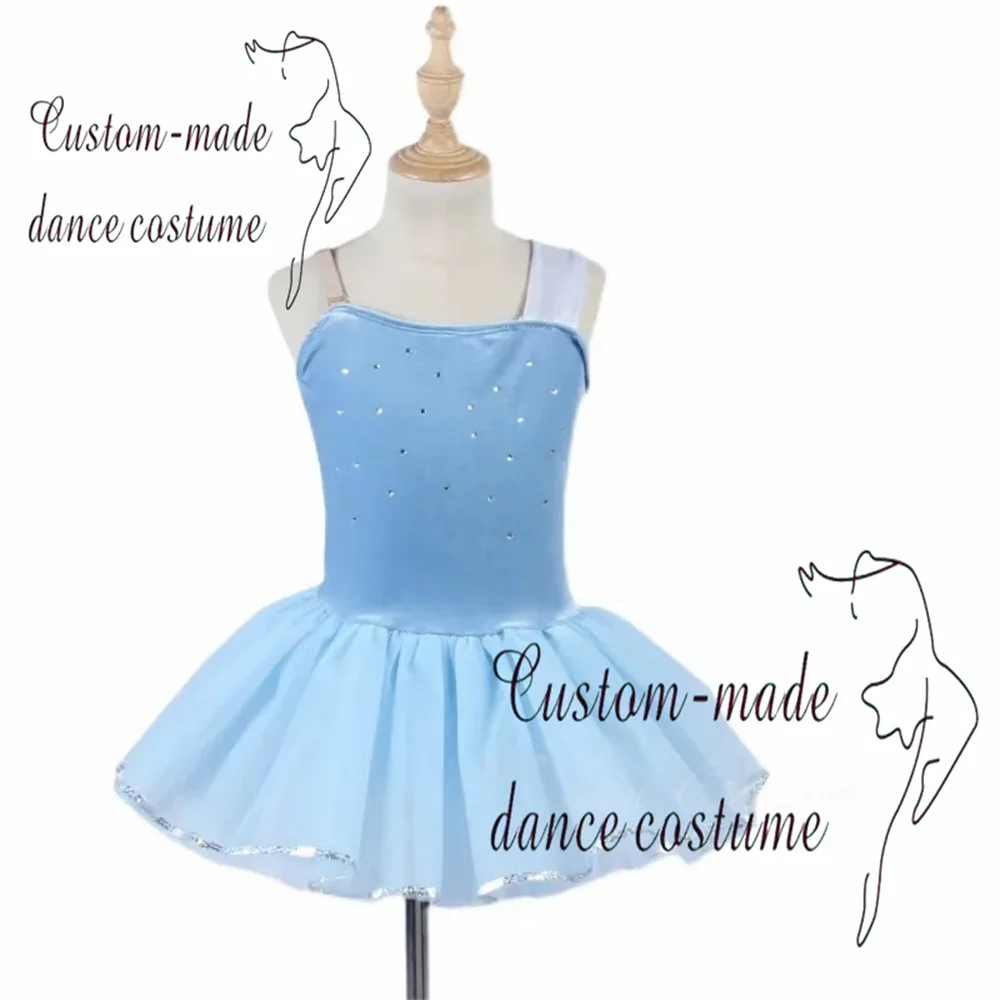 ชุดบัลเล่ต์เด็กผู้หญิงสำหรับฤดูใบไม้ผลิและฤดูใบไม้ร่วง ชุดซ้อมเต้น ชุดแสดงบนเวที กระโปรงผ้าทูลล์ กระโปรงผ้าทูลล์ประดับเลื่อม