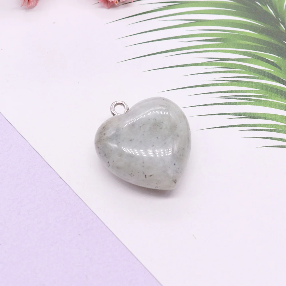 Heart Shape Amethyst Natural Stone Pendants for Jewelry Making DIY Necklace Reiki Pendant Lapis Crystal Quartz Fashion Jewelry