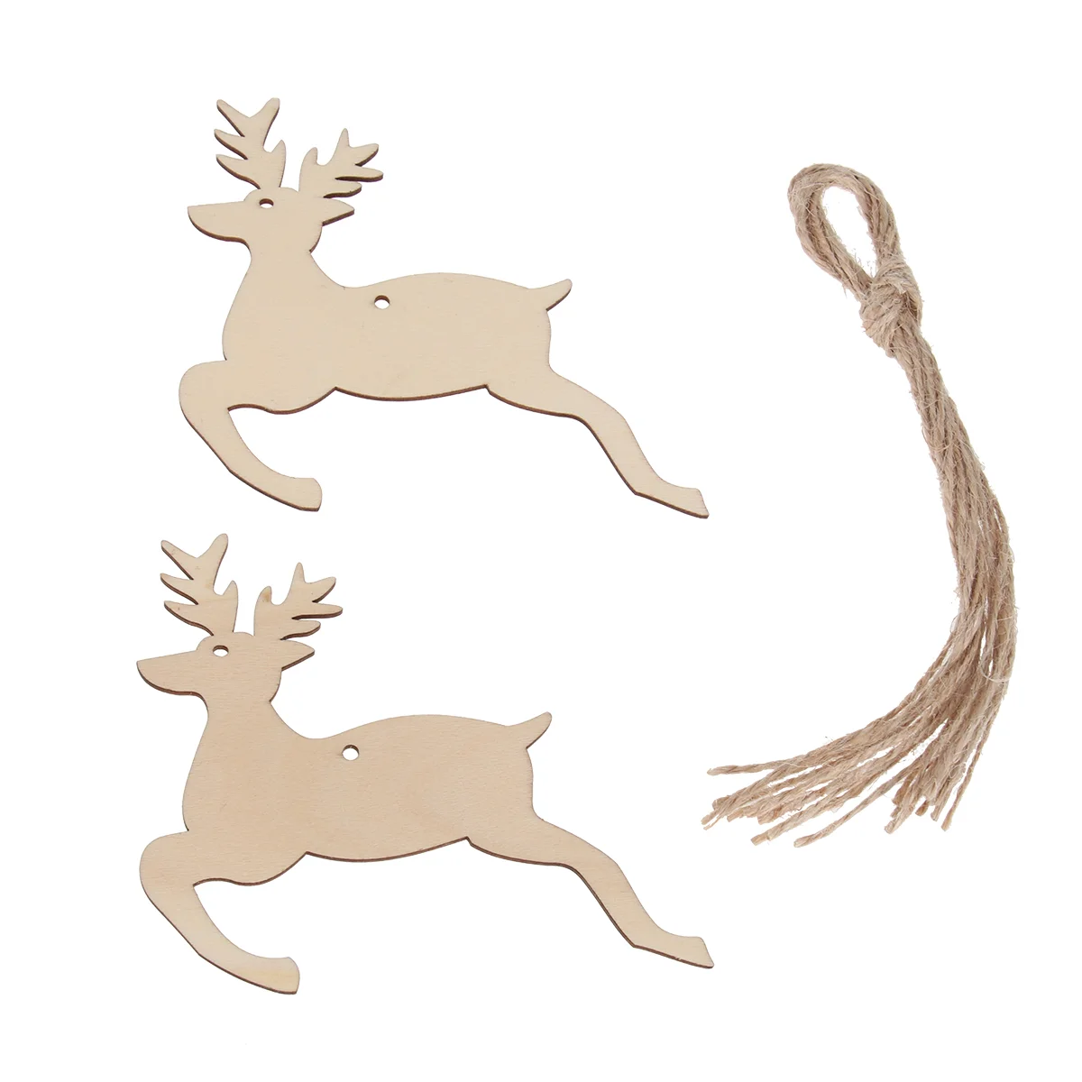 10 Pcs DIY Crafts Unfinished Wood Ornaments Christmas Tree Child Reindeer Cutouts