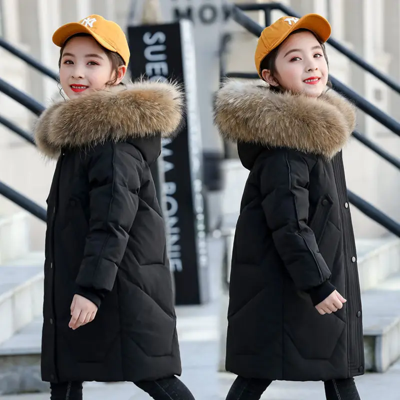 Jacket for Girls Hooded Warm Children Fashion Girl Winter Coat 9 12 13 Years Kids Teenage Girls Clothing Cotton Parka Outerwear image 5