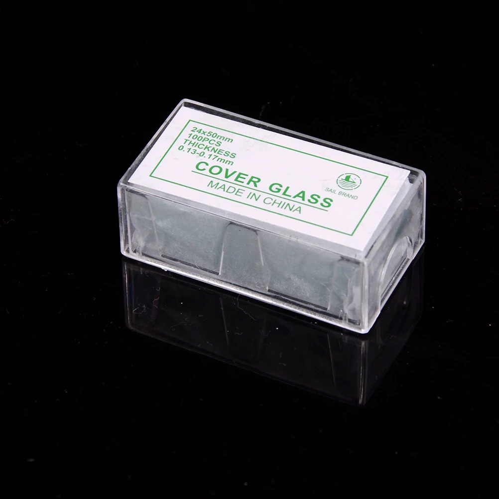 100 Pcs Transparent Square Glass Slides Coverslips Coverslides For Microscope Optical Instrument Microscope Cover Slip