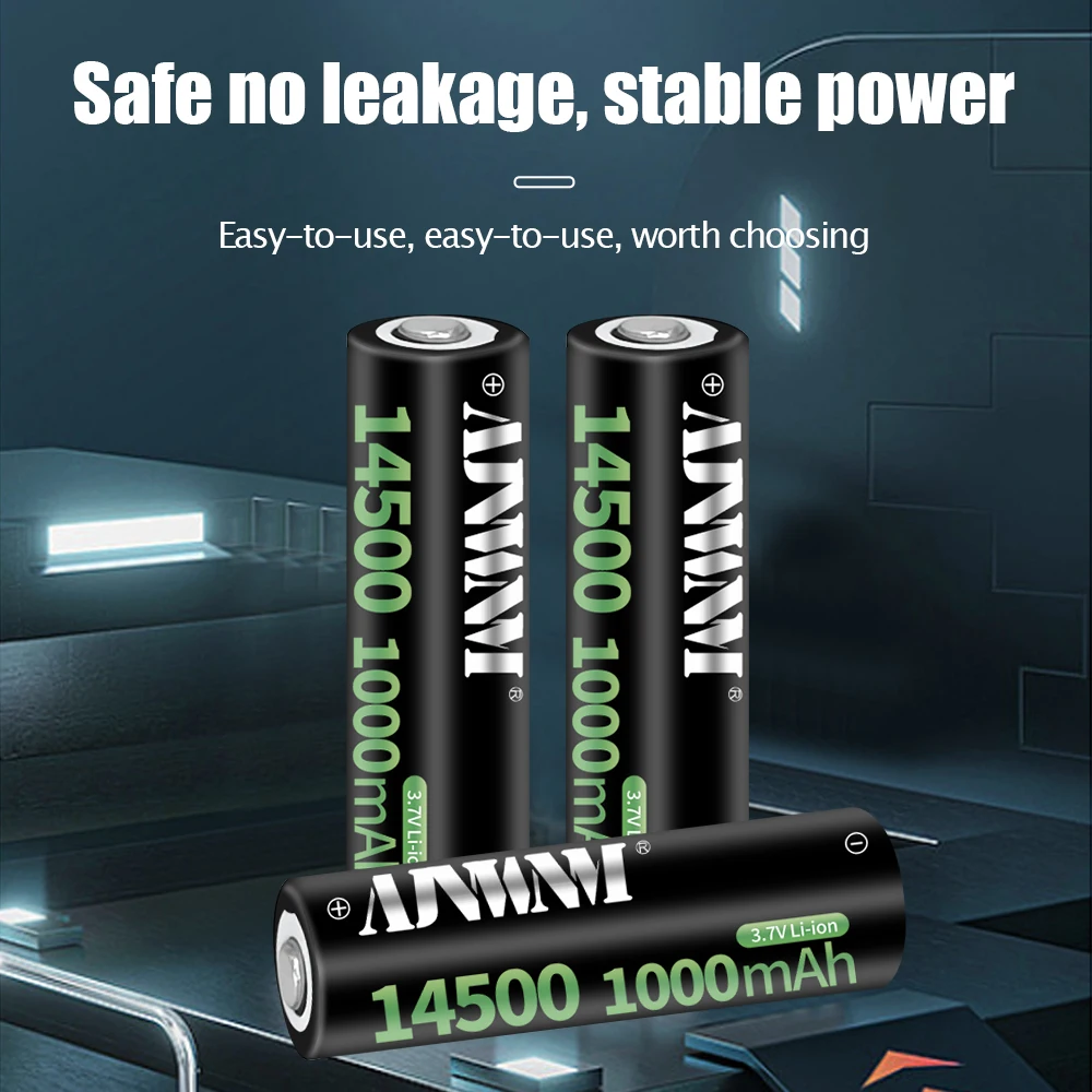 14500 AA 3,7 В 1000 мАч 14500 литиевая аккумуляторная батарея для дистанционного управления мышь часы фонарик бритва замена батарей AA