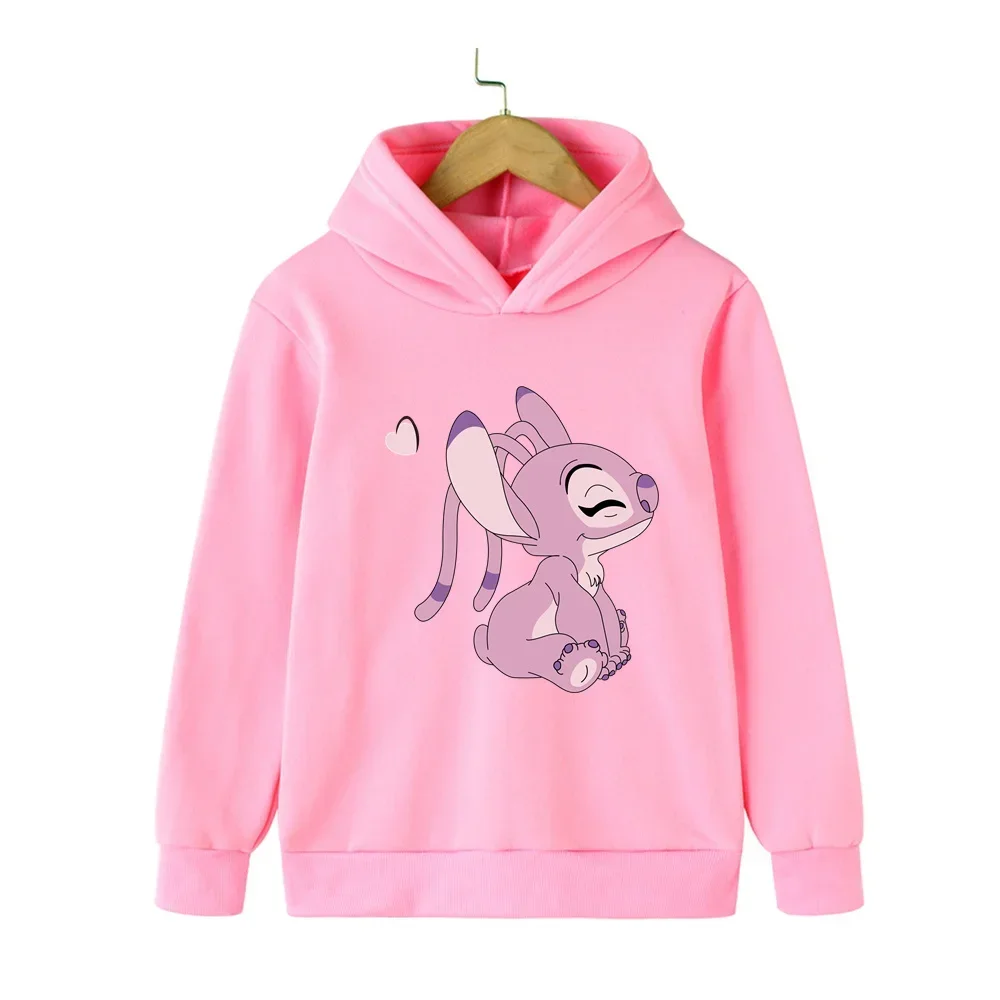 Lilo & Stitch Hoodie Kids 1-16 Year  Clothes  Suitable Baby Girl Long Sleeve Antumn Pullover Sweater