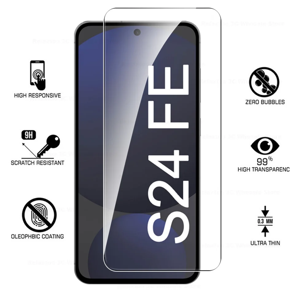 2 IN 1 For Samsung Galaxy S24 FE Glass Camera Lens Screen Protector Samsun Sumsung S24FE S 24 24FE 5G Tempered Glass Film Cover