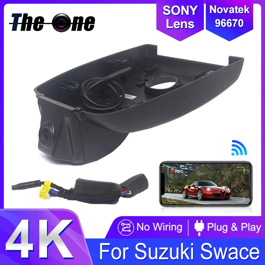 Kamera samochodowa 4K 2160P Plug and Play do Suzuki Swace 2020-2025, rejestrator jazdy z Wi-Fi, samochodowy rejestrator DVR