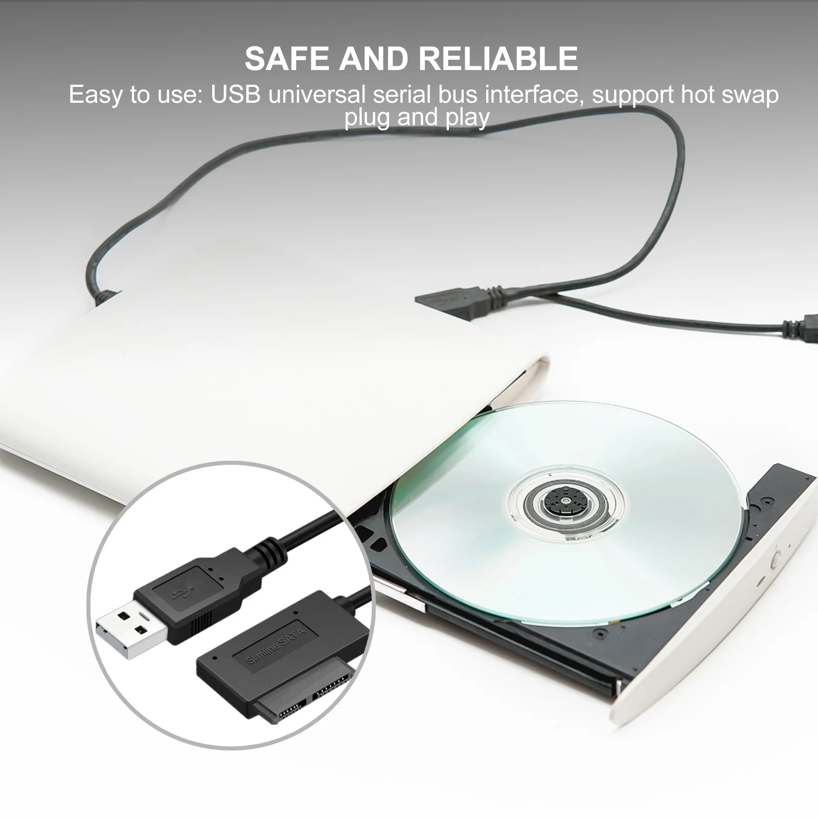 

USB to Usb2.0 Adapter Cable Laptop Cd-ROM Optical Drive Data Line Easy Drive USB High- Cable