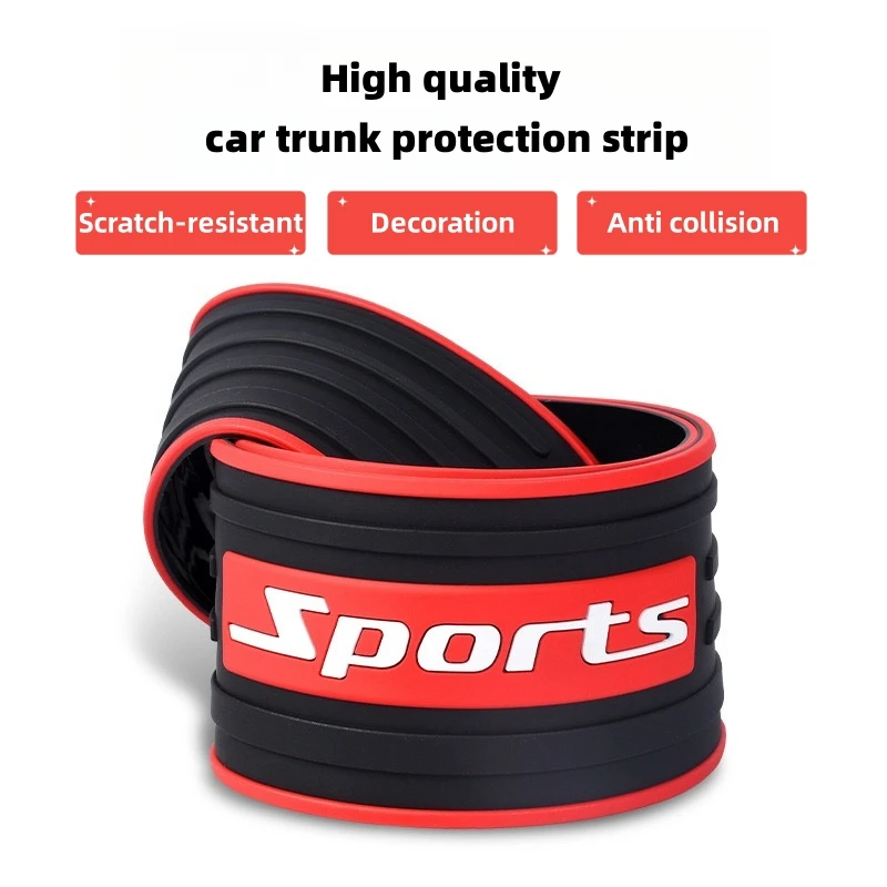 

Top Quality 3D Car Universal Trunk Protective Anti-scratch Strip SPORTS Decals Personalized Cool Stickers PVC Soft Silicone