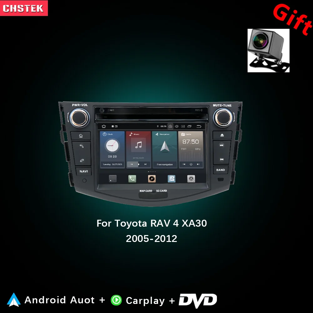 

CHSTEK Car Radio DVD Carplay For Toyota RAV 4 XA30 2005-2012Auto Stereo Navigation Bluetooth WIFI Android 14 Multimedia Player