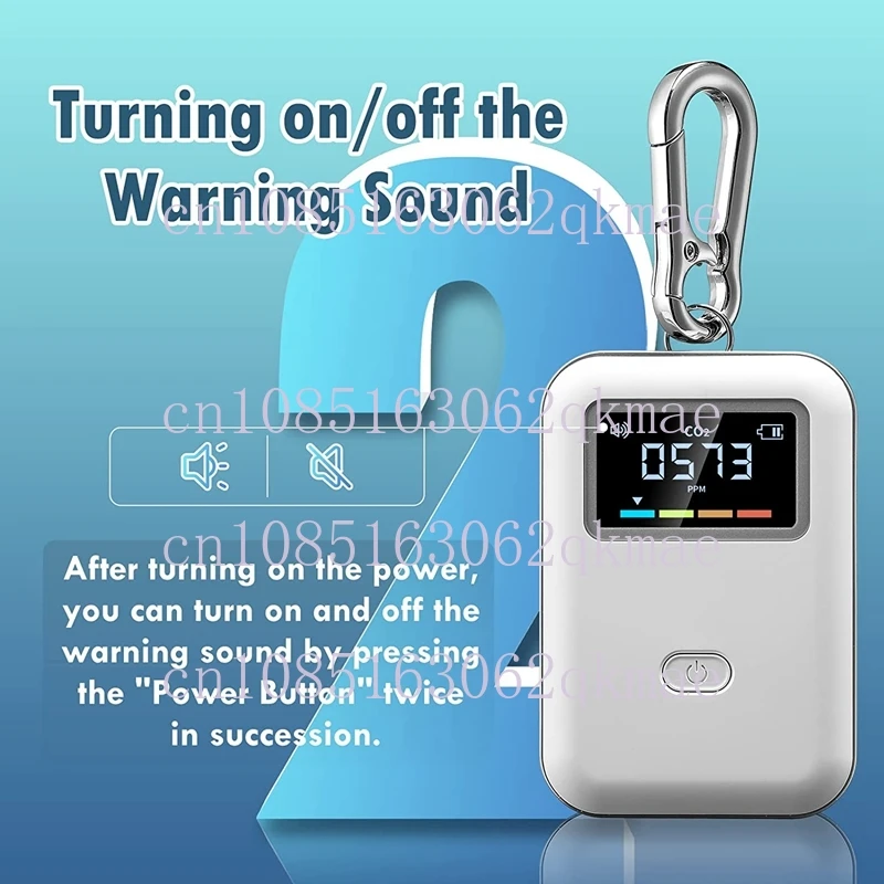 Mobile CO2 Monitor NDIR Sensor Carbon Dioxide Detector Indoor CO2 Testing Manager NDIR Sensor With Hook