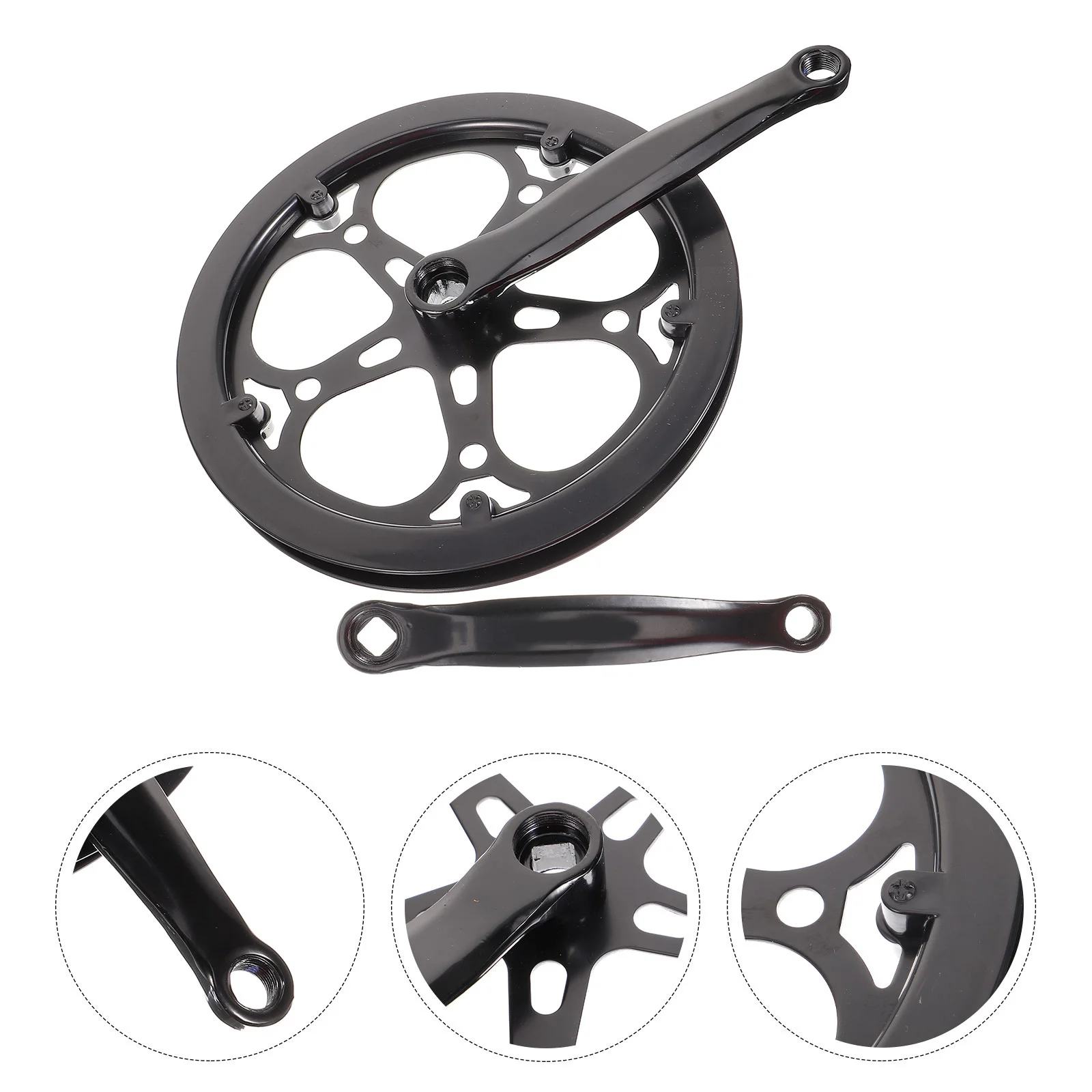 

1Set Single Chain Wheel Crankset 170Mm Black for Single Speeds Bike Mountain Bike Crankset Replacement Accessories Hand Crank