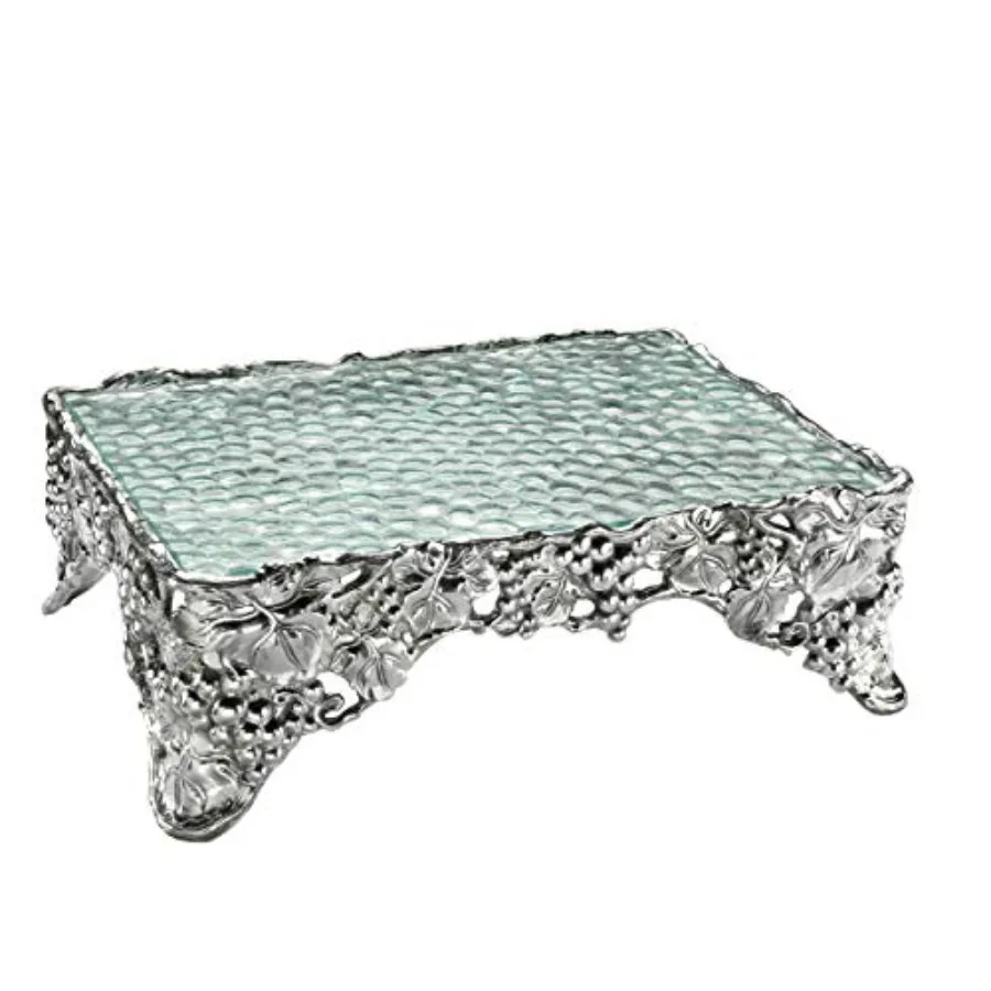 

Designs Aluminum Grape Cake Pedestal Sheet Dessert Stand 17 inch x 13 inch x 5 inch Tall